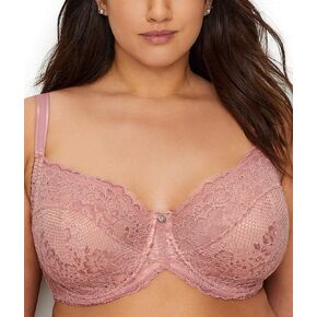 Curvy Couture Women's Plus Size Beautiful Bliss Lace Unlined Bra, Blush Pink, 34DDD in Kuwait