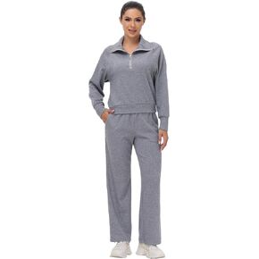 Blaosn Cute 2 Piece Sets Outfits for Women Oversized Sweatshirt Wide Leg Pants Workout Sweatpants Matching Lounge Clothes in Kuwait