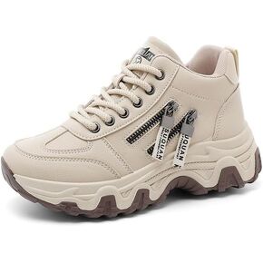 أحذية رياضية نسائية متوسطة الارتفاع مع سحاب جانبي - أحذية كاجوال مريحة ونعل سميك، أحذية رياضية عصرية متعددة الاستخدامات، نعل داخلي ناعم، ملابس لجميع المواسم in Kuwait