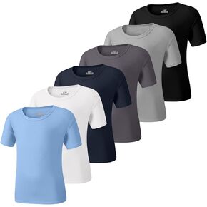 مجموعة من 6 تي شيرتات رياضية للأولاد، قمصان قصيرة الأكمام سريعة الجفاف للشباب (4T-18Y) in Kuwait