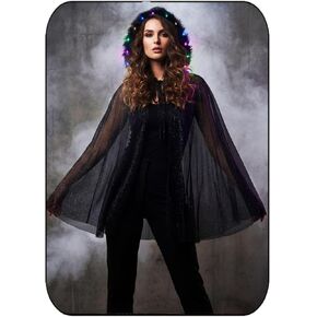 GORAIS Snowflake Princess Hooded Cape Blue Christmas Costume Cloak Short Sheer Xmas Women Capes in Kuwait