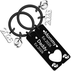2PCs New Parents Gifts for Couples 2026 Mom And Dad To Be Keychain 2026 Gender Reveal Gifts First Time New Dad And Mom Gift Unique Pregnancy Announcement Gift Ideas in Kuwait