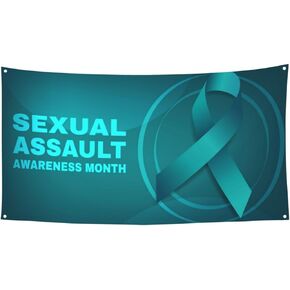 Sexual Assault Awareness Month Backdrops Banner 70 * 35 Inches Holiday Party Photography Background Indoor Outdoor Festival Photo Banner Booth Props Wall Decoration in Kuwait