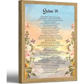 Framed Spanish Samlo 91 Flower Canvas Wall Art Inspirational Bible Verse Poster Print Artwork Vintage Christian Art Poster Painting Picture Wall Decor for Home Church Bedroom Decor Home Decoration in Saudi Arabia