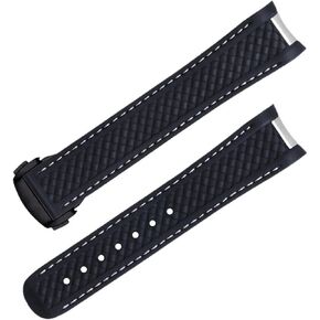 Curved End Fluorous Rubber for Omega strap Seamaster 300 AQUA TERRA AT150 8900 Watch Soft strap Men Replacement in Kuwait