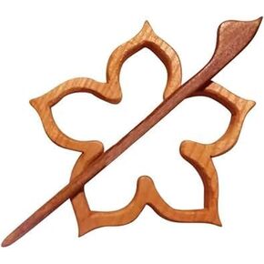 بروش على شكل زهرة الأقحوان الخشبية، مشبك وشاح مزخرف، دبوس بروش لطيف للسيدات والفتيات in Kuwait