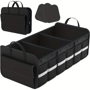 منظم وتخزين صندوق السيارة CloudDream، مساحة تخزين كبيرة قابلة للطي مقاس 35.4 بوصة مع 3 مقصورات و6 جيوب، منظم قابل للطي مقاوم للماء لسيارات الدفع الرباعي والشاحنات والشاحنات الصغيرة والسيدان وإكسسوارات السيارات in Kuwait