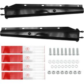 Black Straight Spring Loaded Mud Flap Hanger for semi Trucks, 2.5" Bolt Spacing, 30" Length with Reflective Strip Sticker, Right & Left Side, 2PCS in Kuwait