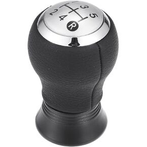 مقبض ناقل الحركة اليدوي 5 سرعات - مقبض ذراع ناقل الحركة لعلبة التروس للسيارة - لسيارة تويوتا ياريس 2005-2010 من الجلد الصناعي البلاستيكي باللون الأسود والفضي - قطعة واحدة in Kuwait