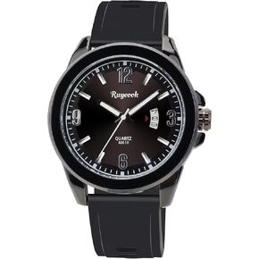 Men's Quartz Stylish Wrist Watch, Business Casual Sport, Calendar Display, Military Design, Waterproof Rubber Silicone Band Watch in Kuwait