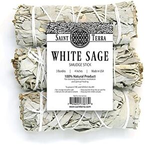 Saint Terra - California White Sage Smudge Stick 4 Inches; Pack of 3 in Kuwait
