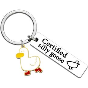 Silly Goose Keychain Funny Keychain Novelty Keychains for Friends Teen Girls Gag Gifts for Women Men Coworkers Christmas White Elephant Gifts for Adults Goose Decor in Kuwait