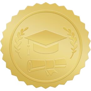 120 Pcs Gold Seal Sticker,Gold Embossed Graduation Cap Stickers,Self Adhesive for Envelopes,Thank You Greeting Cards in Kuwait