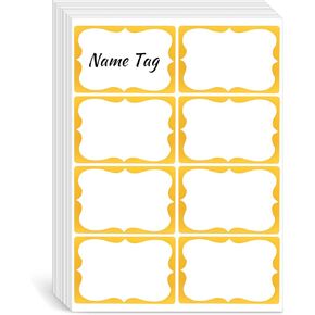 160 قطعة من ملصقات بطاقات الأسماء من رقائق الذهب، 2 × 3 بوصات ذاتية اللصق، ملصقات شارات أسماء، ملصقات علامات اسم فارغة مقاومة للماء للمدرسة، المكتب، المنزل، الحفلات، المؤتمرات (ذهبي) in Kuwait