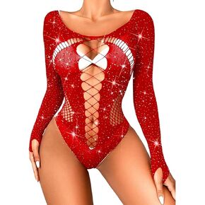 Women's Fishnet Bodysuit Mesh Body Stockings Rave Outfits Exotic Dancer Fishnets Lingerie Glow Party Club in Kuwait