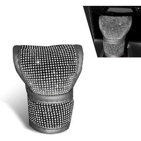Bling Gear Shift Knob Cover, Anti-Scratch Crystal Glitter Rhinestones Car Gear Stick Protector, Automotive Diamond Shifter Cover, Universal Vehicle Decoration Accessories for Women (White) in Kuwait
