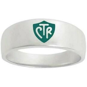 One Moment In Time J57G Green Band Sterling Silver Ring Mormon LDS CTR in Kuwait