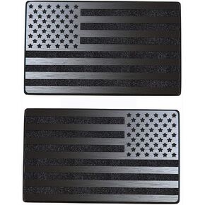 Magnet American Black Flag Reflective Auto Decal for Cars Trucks, 2pcs Forward and Reverse Set (5"x3", Black) in Kuwait