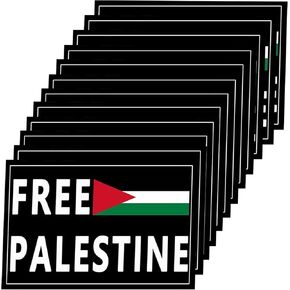 12 Pack Free Palestine Flag Stickers Waterproof Car Stickers Decals Gaza Flag Arabic Freedom for Palestinians Stand with Israel Support Israel Stickers Laptop Bumper Stickers Decal in Kuwait