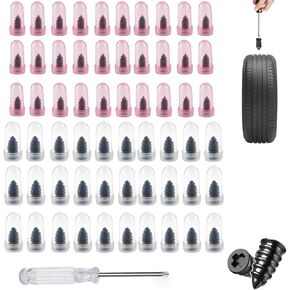 60PCS Tire Repair Rubber Nail, Vacuum Tire Repair Kits Spiral Rubber Nails, Tire Screw Plug Fast Tool Self Service Tire Repair Nail for car, Motorcycle, Truck, Tractor Tire Puncture Repair in Kuwait