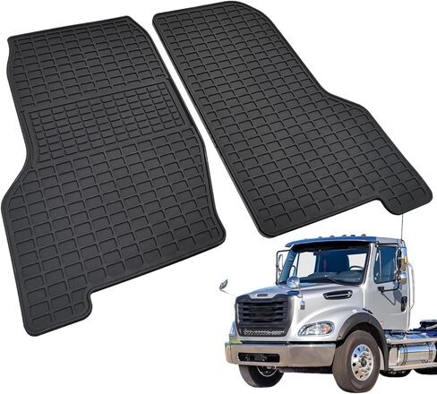 سجادات أرضية متوافقة مع Freightliner M2-106/M2-112 2003-2023,108 SD/ 114 SD 2013-2023 سجادات مطاطية لأرضية الشاحنة لملحقات Freightliner، حماية شديدة التحمل (قطعتان) in Saudi Arabia