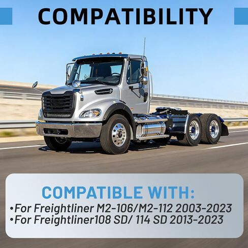 سجادات أرضية متوافقة مع Freightliner M2-106/M2-112 2003-2023,108 SD/ 114 SD 2013-2023 سجادات مطاطية لأرضية الشاحنة لملحقات Freightliner، حماية شديدة التحمل (قطعتان) in Saudi Arabia