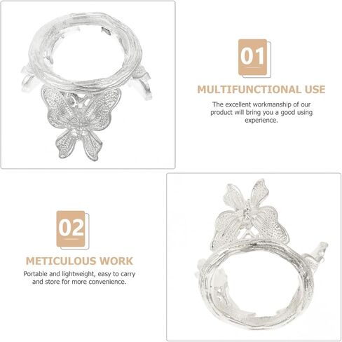 Didiseaon 2 Pcs Crystal Ball Stands, Silver Butterfly Sphere Display Holders, Metal Alloy Base Rack for Gazing Egg Desktop Decor in Saudi Arabia
