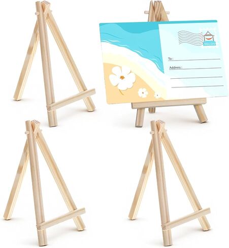 4 Pcs Mini Easel Wooden Mini Easel Stand A-Shaped Small Wooden Easels for Painting Display Cards Small Canvases Artist Crafts Photos Mobile Phones Home Decoration in Kuwait
