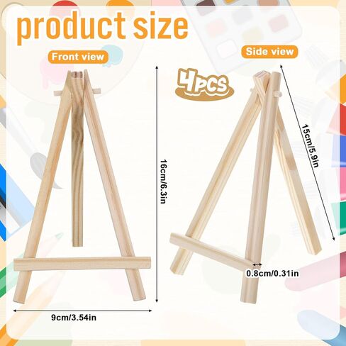 4 Pcs Mini Easel Wooden Mini Easel Stand A-Shaped Small Wooden Easels for Painting Display Cards Small Canvases Artist Crafts Photos Mobile Phones Home Decoration in Kuwait