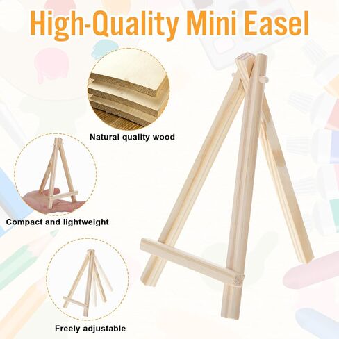 4 Pcs Mini Easel Wooden Mini Easel Stand A-Shaped Small Wooden Easels for Painting Display Cards Small Canvases Artist Crafts Photos Mobile Phones Home Decoration in Kuwait
