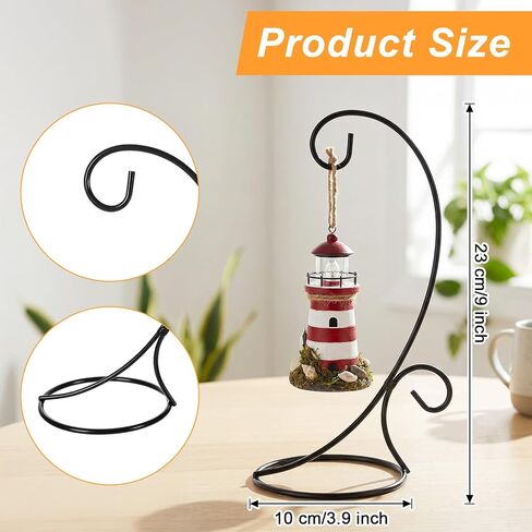 16 Pcs Ornament Display Stands, 9 Inch Black Iron Hanging Stand Rack Holder for Christmas Halloween Decoration, Glass Ball Holder for Hanging Plant Home in Kuwait