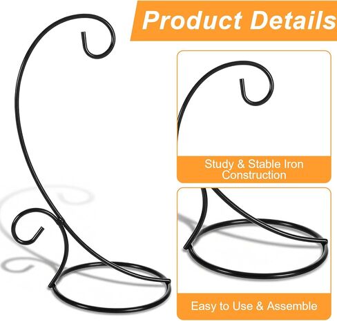 16 Pcs Ornament Display Stands, 9 Inch Black Iron Hanging Stand Rack Holder for Christmas Halloween Decoration, Glass Ball Holder for Hanging Plant Home in Kuwait