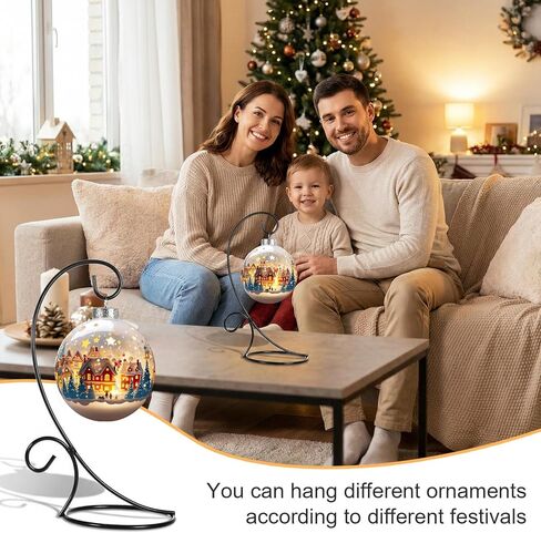 16 Pcs Ornament Display Stands, 9 Inch Black Iron Hanging Stand Rack Holder for Christmas Halloween Decoration, Glass Ball Holder for Hanging Plant Home in Kuwait