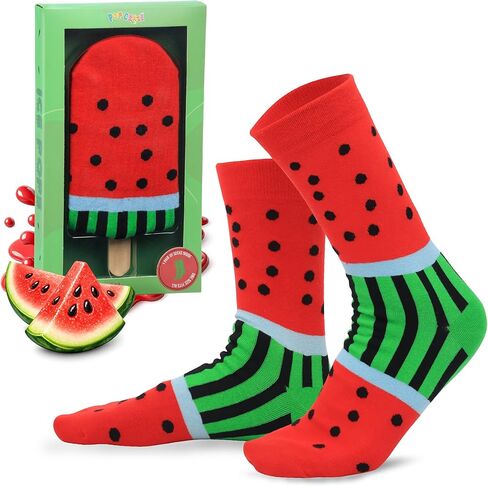 Pop Craze - 1 Pair Strawberry or Watermelon Ice Pop Socks In a Box - 1 Size Fits Most. Novelty Socks Gift for Women and Teens in Kuwait