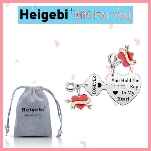 Heigebi 2 قطع زوجين هدايا مطابقة القلب سحر مجموعة لسوار قلادة استرخى قلادة عيد ميلاد الذكرى السنوية الزفاف عيد الميلاد عيد الحب هدية له زوجها زوجة الأزواج المجوهرات الحاضر in Saudi Arabia