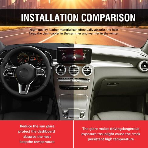 Car Dashboard Cover Mat Carpet Compatible for 2022 2023 2024 2025 Infiniti QX60 Without Heads Up Display Dash Mat Sunshade Windshield Glare Black Leather in Kuwait