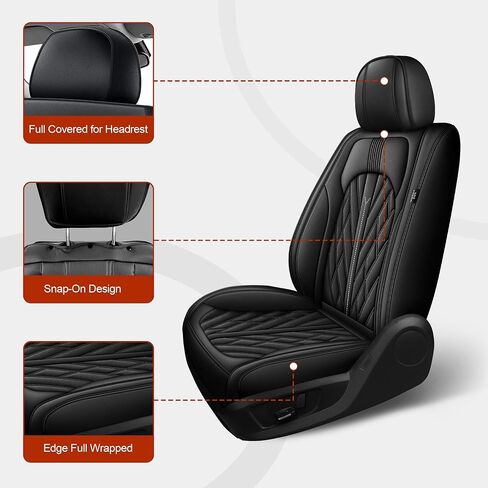 TTX LIGHTING Custom Fit Seat Covers for Hyundai Sonata 2021-2026 SEL/SEL Hybrid/SEL Plus/Limited Hybrid, Breathable Anti-Slip Fast Install Airbag Compatible (5 Seats, Black) in Saudi Arabia
