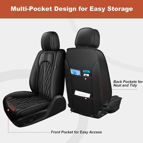 TTX LIGHTING Custom Fit Seat Covers for Hyundai Sonata 2021-2026 SEL/SEL Hybrid/SEL Plus/Limited Hybrid, Breathable Anti-Slip Fast Install Airbag Compatible (5 Seats, Black) in Saudi Arabia