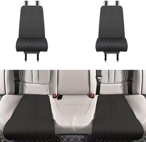وسادة دعم لتمديد ساق مقعد السيارة لمعظم السيارات Ford F Chevy Silverado/GMC Sierra - مسند للساق أثناء السفر مصنوع من جلد نابا الجديد (أسود) in Kuwait