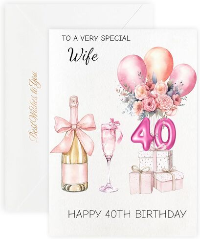 MAGJUCHE Birthday Cards for Wife – Happy 88th Birthday Card from Husband for Her, Elegant Greeting Card for Women with Envelope and Wax Seal, 5x7 Inch in Saudi Arabia