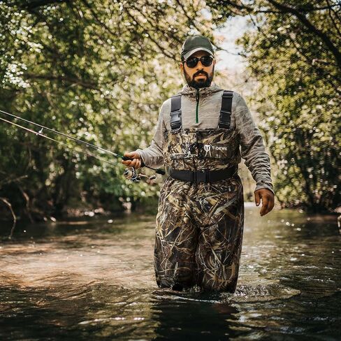 أحذية TIDEWE للصدر مع بطانة شبكية (محدثة)، Realtree Max 5 مموهة مقاومة للماء لصيد الأسماك وأحذية PVC (5-14) in Kuwait