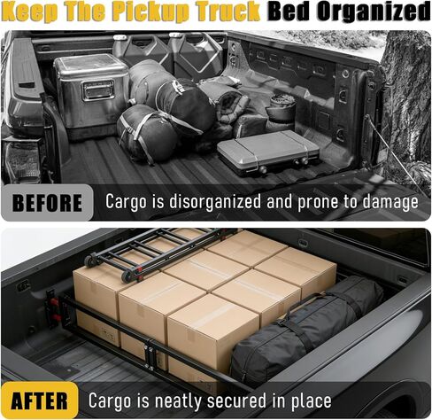 مقسم سرير الشاحنة العالمي متوافق مع تشيفي سيلفرادو جي ام سي سييرا فورد بيك اب شاحنة سرير قابل للتعديل وقابل للطي مدير منظم البضائع بدون حفر in Kuwait