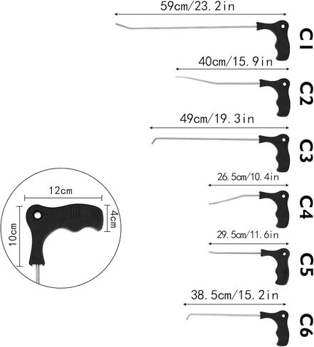 LadyRosian Paintless Dent Repair Tool Kit Dent Removal Rods C Set Stainless Steel Tools with Accessories for Car Body Dent and Hail Damage Repair in Kuwait