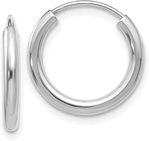 Diamond2Deal 14k Gold Polished Endless 2mm Round Hoop Earrings in Saudi Arabia