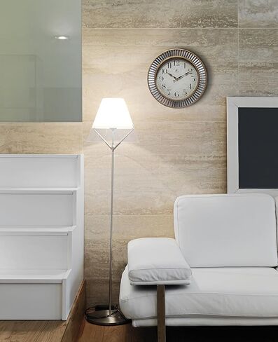 Infinity Instruments 16 inches Ruche Antique Industrial Brushed Distressed Frame Non-Ticking Silent Battery Operated Easy to Read Wall Clock for Living Room, Bedroom, Kitchen, Home, Silver & Gold in Kuwait