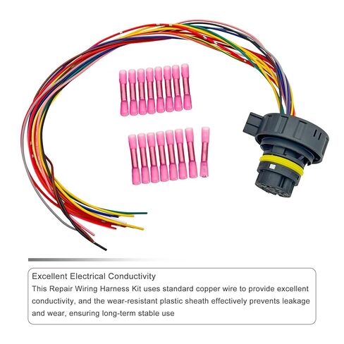 External Harness Repair Kit Fits for Chevy GMC 6L80E 6L90E Transmission 6R60 6R80 6R75 Automatic Transmission Wiring Plug in Connector TCM T43 Harness Pigtail Repair Replace 1292813 350-0168 in Kuwait