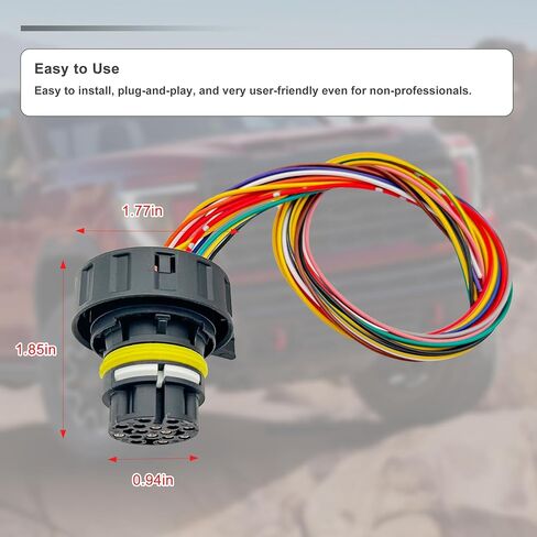 External Harness Repair Kit Fits for Chevy GMC 6L80E 6L90E Transmission 6R60 6R80 6R75 Automatic Transmission Wiring Plug in Connector TCM T43 Harness Pigtail Repair Replace 1292813 350-0168 in Kuwait