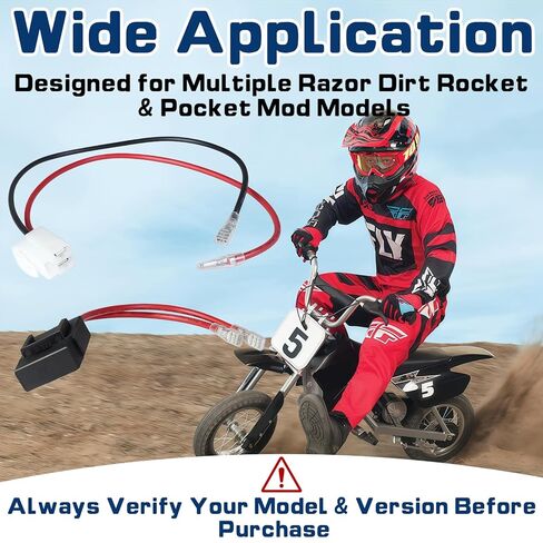 2 Sets Battery Wire Harness Kit for Razor MX350 MX400 PR200-14GA Pure Copper Wire, 3 Hole Plug, Plug & Play Installation - Compatible with MX350 MX400 V33+, PR200 v27+, Pocket Mod/Rocket V45+ in Kuwait