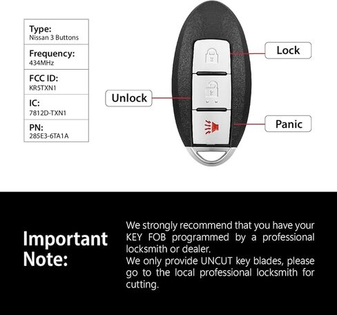 2 بديل Keylessbest لـ 2018 2019 2020 2021 2022 Nissan Kicks S SV Rogue Sport Key Fob التحكم عن بعد KR5TXN1 3 أزرار 434 ميجا هرتز in Saudi Arabia