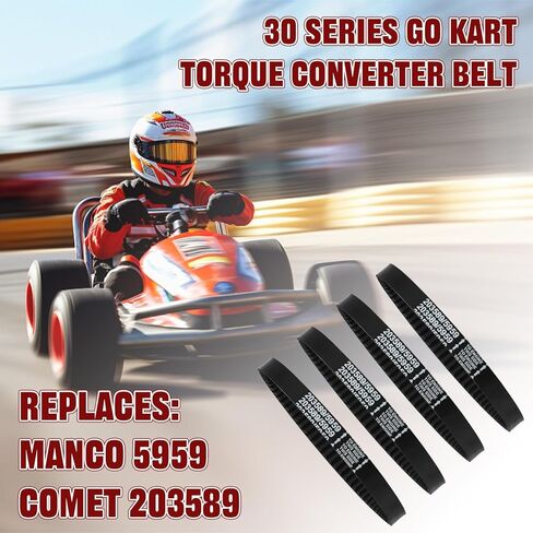 4 قطع 30 سلسلة 203589/5959 حزام محرك Go Kart، حزام محرك محول عزم الدوران لـ Manco 5959، Comet 203589 Kartco 7628، Coleman KT196، Murray 12-8487، محرك Ken-bar Karts 5HP-7HP، Comet 30 Series TAV2 in Kuwait